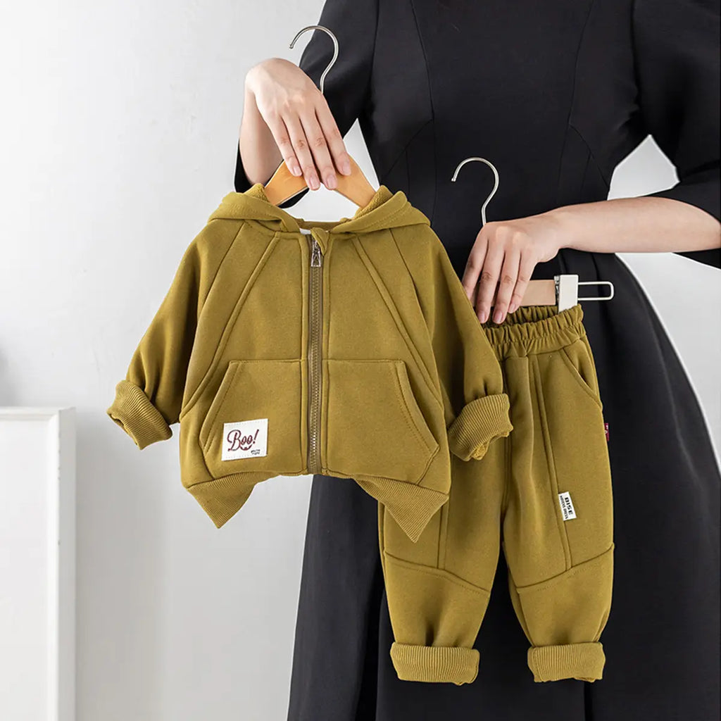 Boys Green Regular Sweatshirt With Trouser Sets 2 pc. Sets Green 1-2 Y