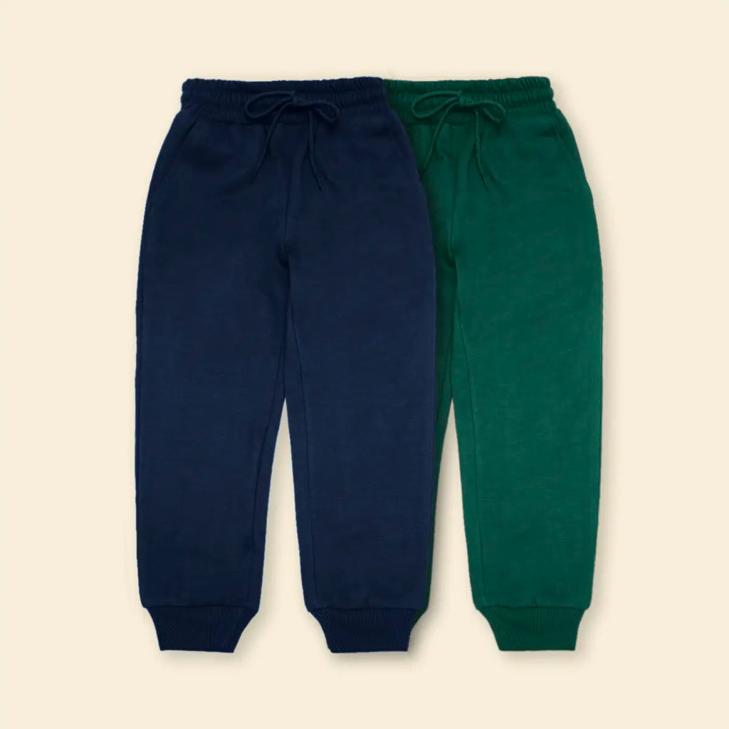 Boys Multicolor Joggers With Elasticated Drawstring Waistband Pack of 2 Trackpants & Joggers Multicolor 1-2 Y