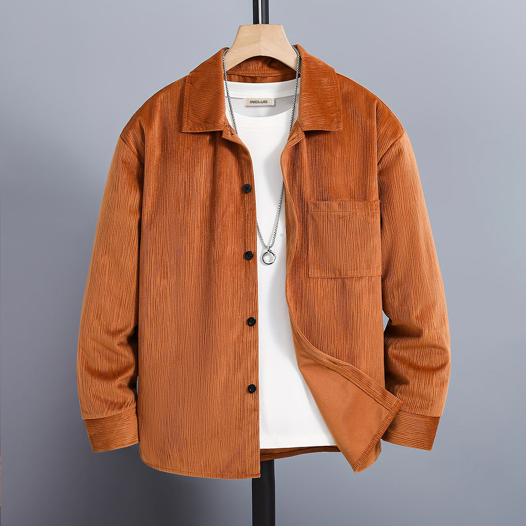 Boys Brown Textured Long Sleeves Winter Shirts Shirts Brown 7-8 Y