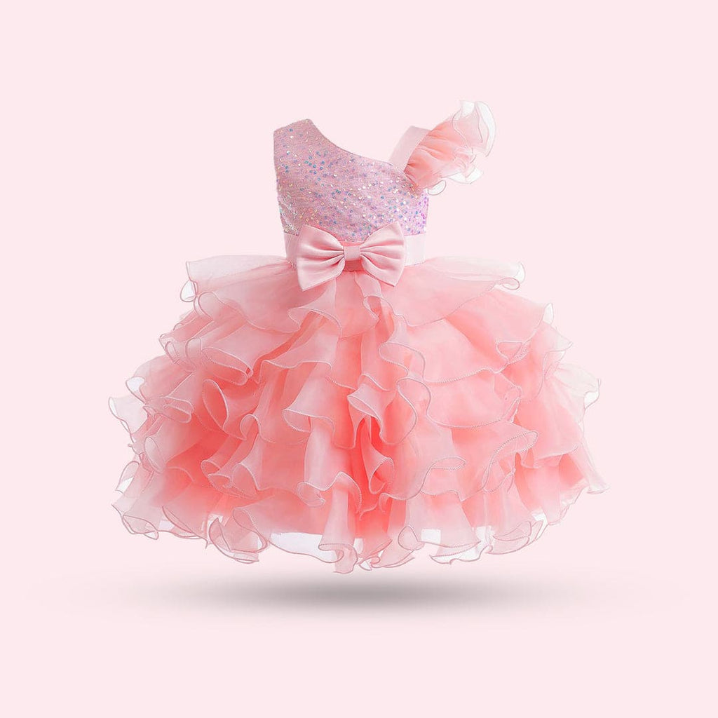 Girls Sequins Embellished Fit & Flare Dress Party Dresses Pink 4-5 Y 