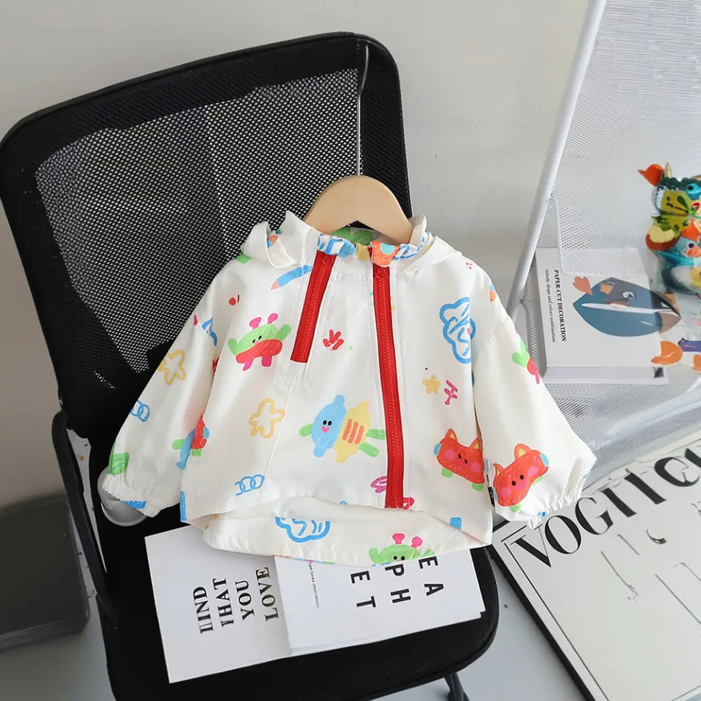 Girls Off White Printed Hooded Zipper Jacket Coats & Jackets Off White 1-2 Y