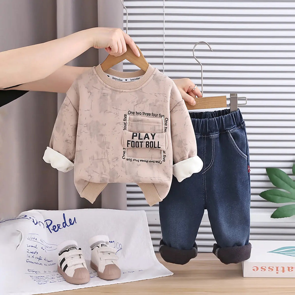 Boys' abstract print sweatshirt and pants set
