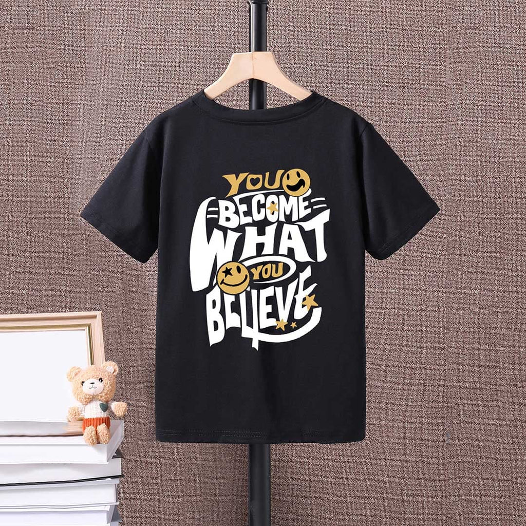 Boys Short Sleeve Printed T-Shirt Tshirts Black 12-13 Y 