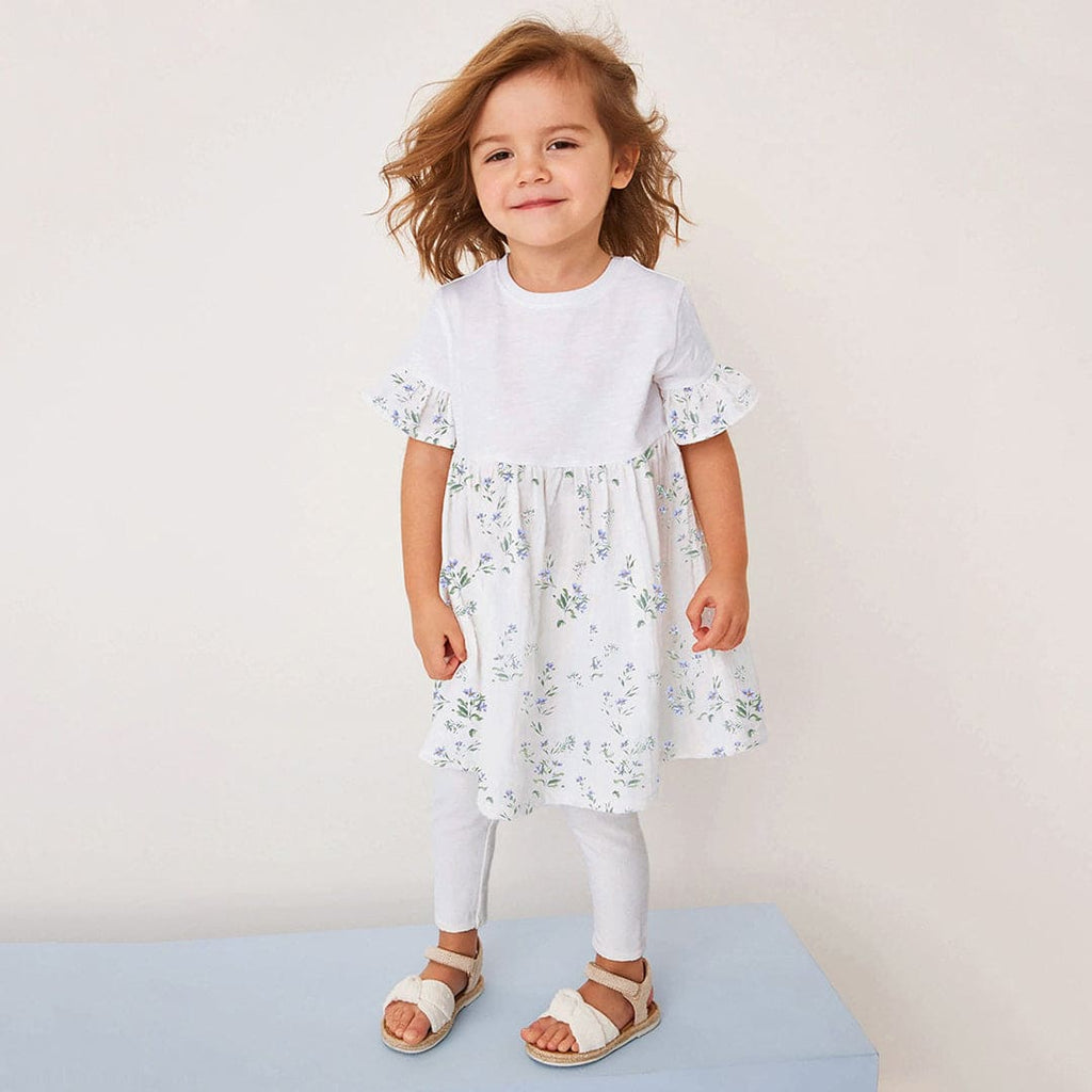 Girls Floral Printed Tunic With Leggings Set Sets White 1-2 Y 