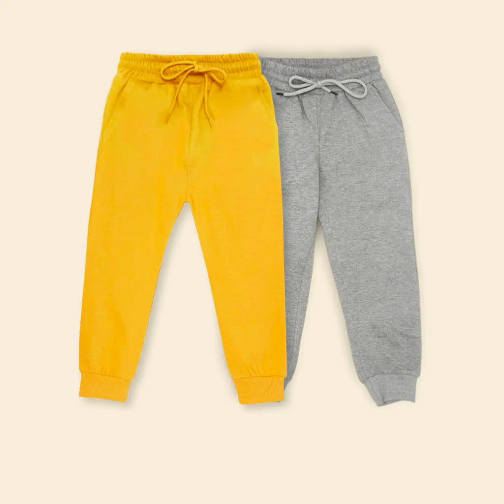 Boys Multicolor Joggers With Elasticated Drawstring Waistband Pack of 2 Trackpants & Joggers Multicolor 1-2 Y