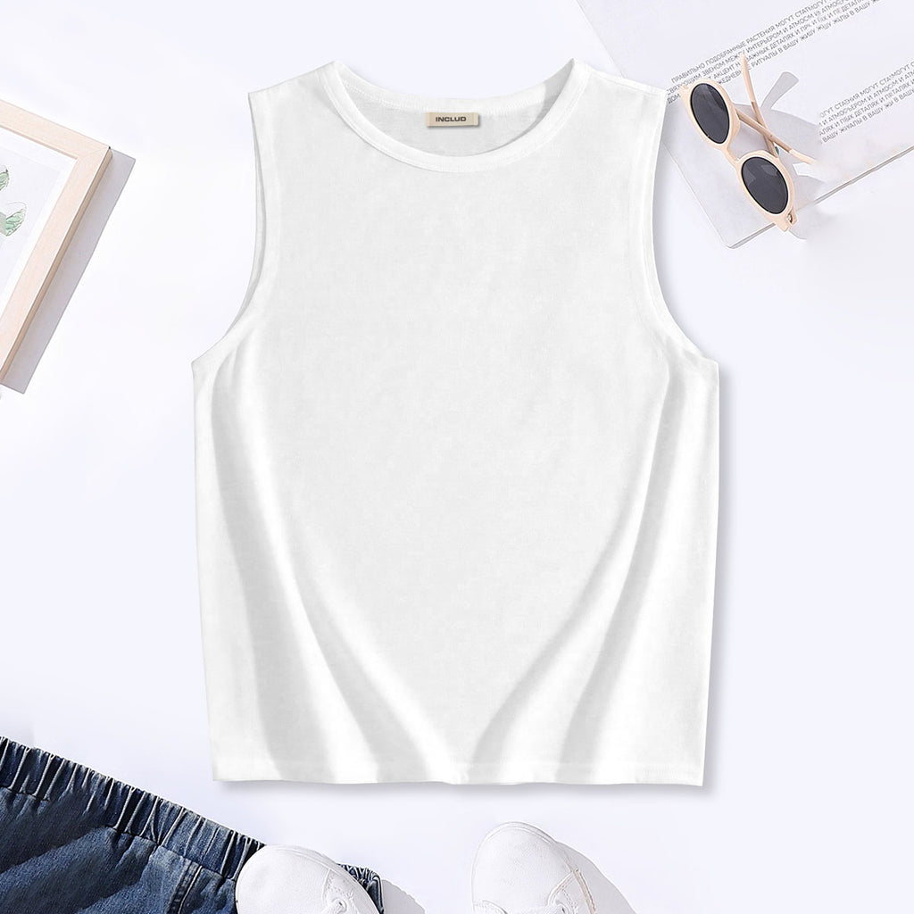 Boys White Sleeveless Vest Vests White 7-8 Y