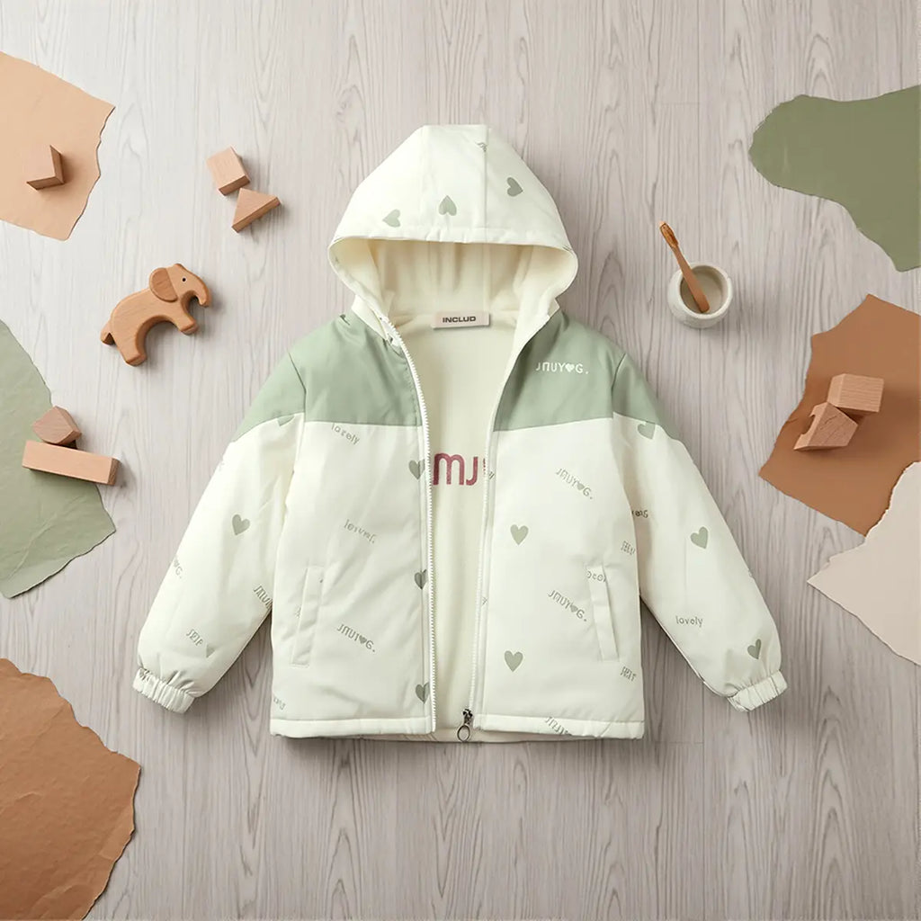 Girls Off White Typographic Printed Reversible Hooded Zipper Jacket Coats & Jackets Off White 3-4 Y