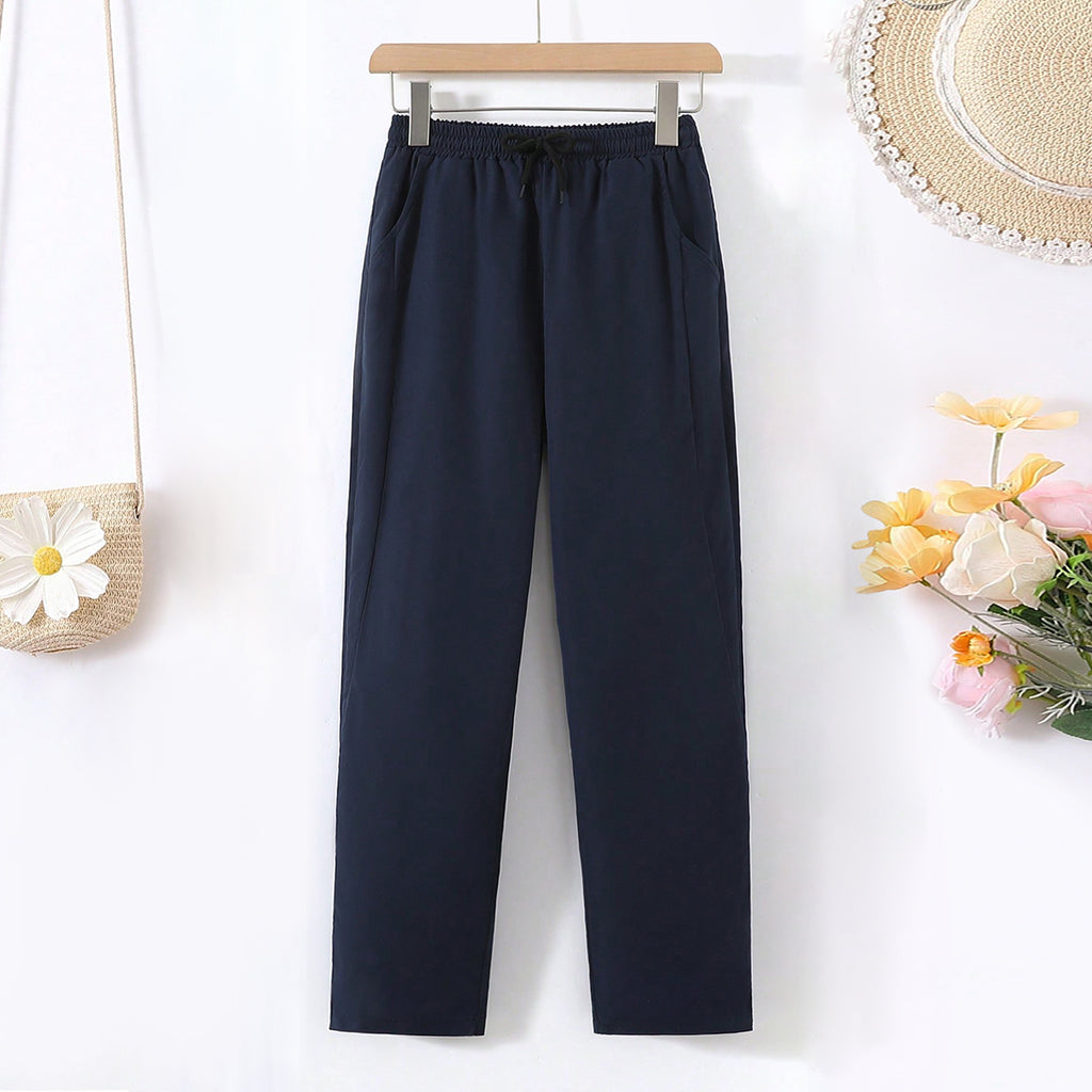 Boys Black Elasticated Waistband Regular Pants Pants Black 7-8 Y
