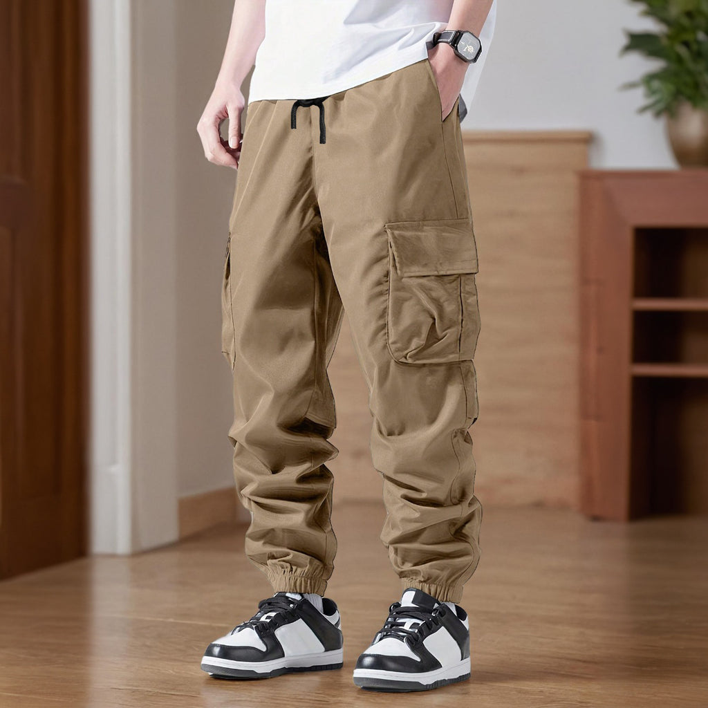 Boys Khaki Elasticated Cargo Pants Cargo Pants