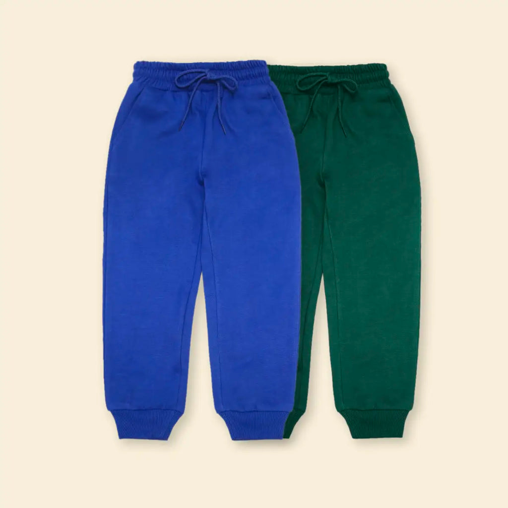 Boys Multicolor Joggers With Elasticated Drawstring Waistband Pack of 2 Trackpants & Joggers Multicolor 1-2 Y
