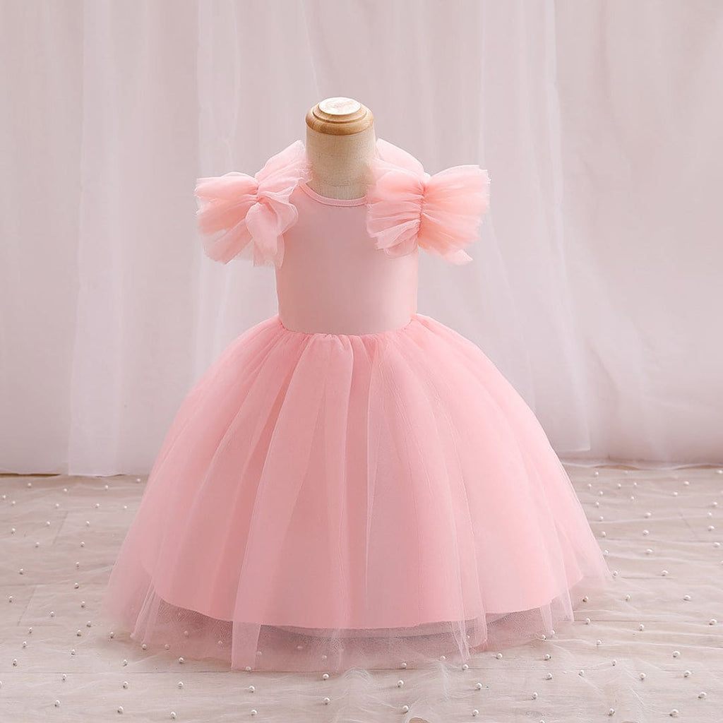 Girls Balloon Shape Tulle Party Dress Party Dresses Pink 1-2 Y 