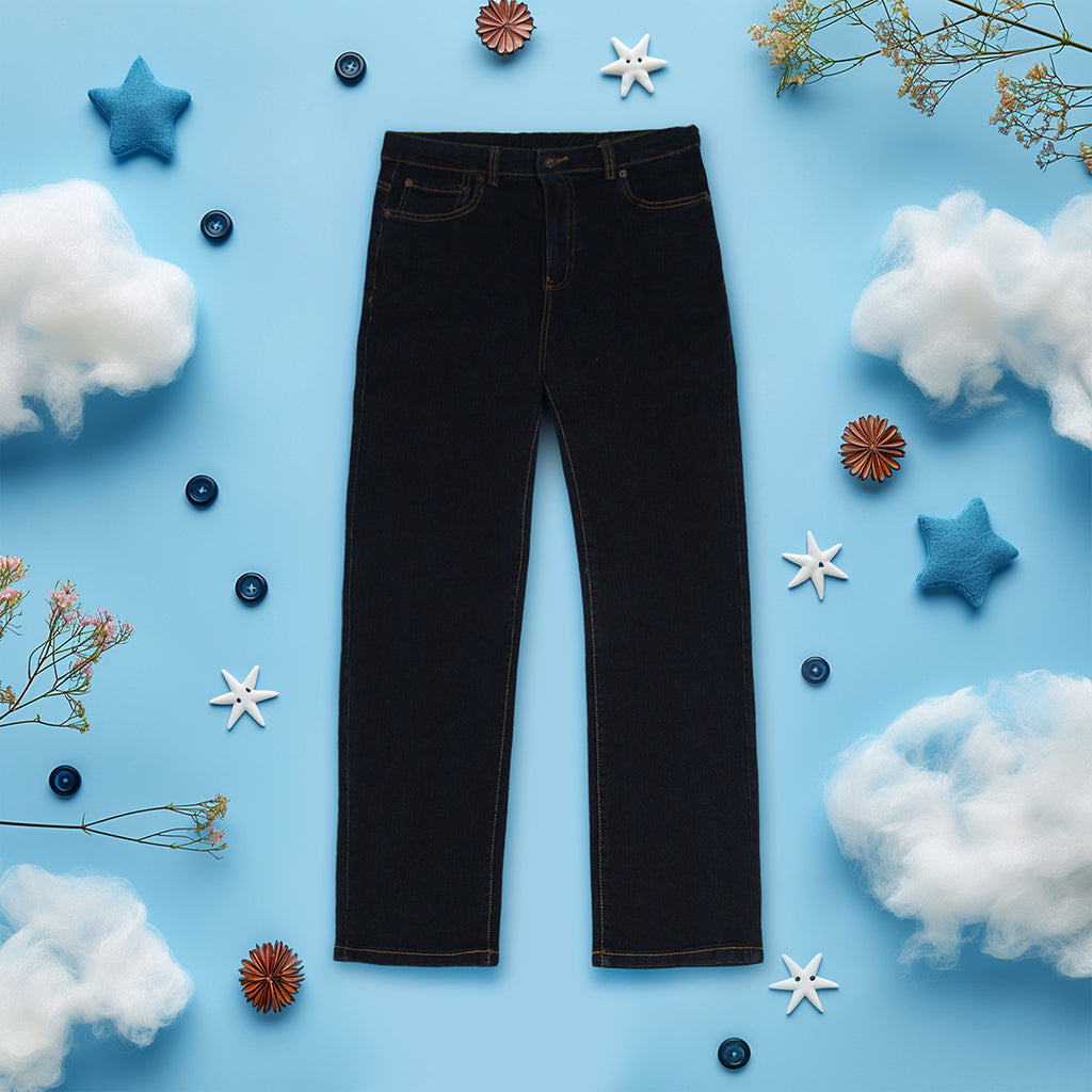 Boys Five Pocket Denim Trousers Jeans Black 3-4 Y 