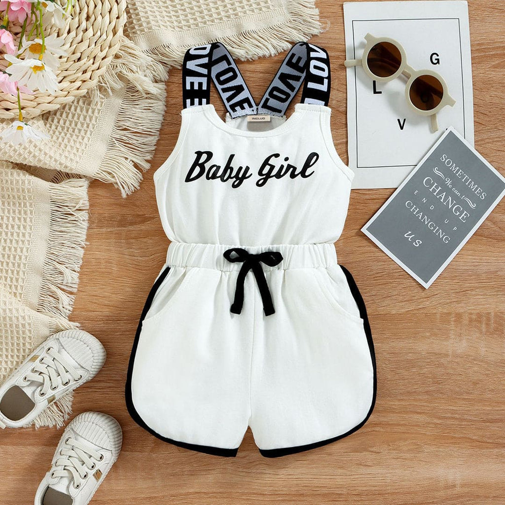 Girls Knitted Above Knee Jumpsuit Jumpsuits White 1-2 Y 