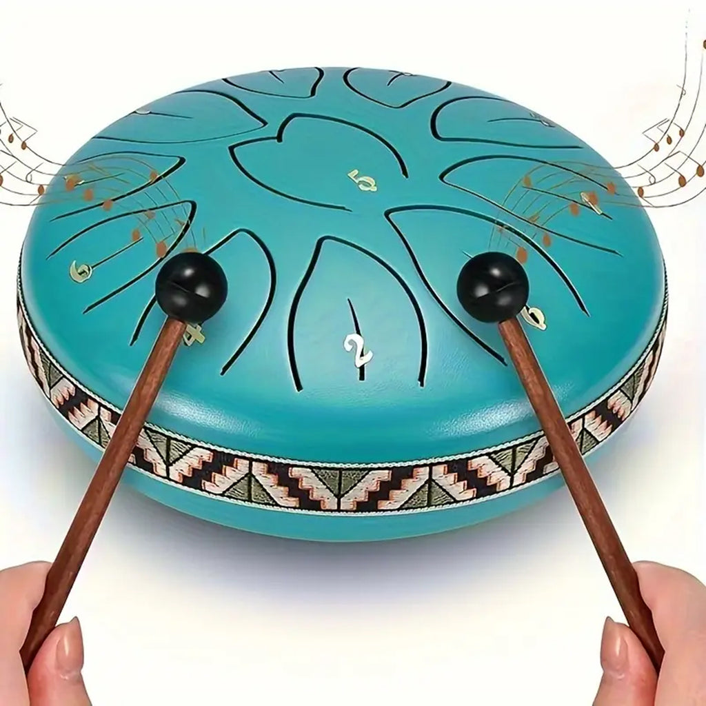 Kids Steel Tongue Musical Drum - Percussion Instrument Trending Accessories Green Onesize