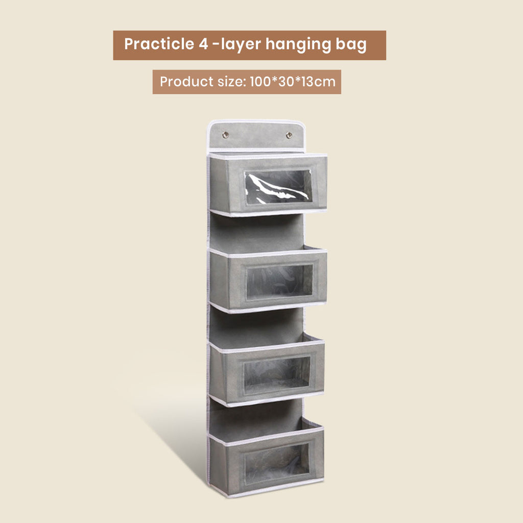 Grey Multi-Purpose Over-Door Hanging Organizer Trending Accessories Grey Onesize