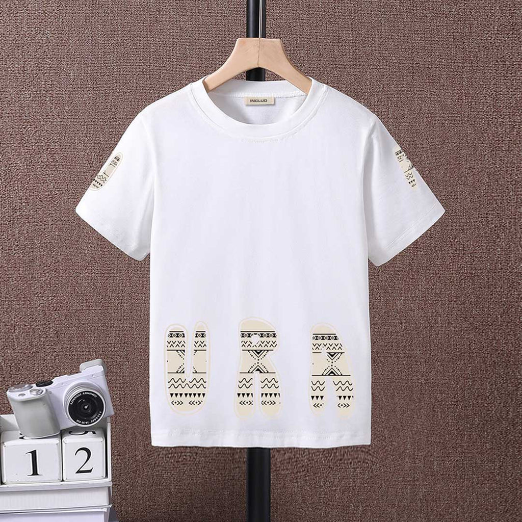 Boys Short Sleeves Printed T-Shirt Tshirts White 8-9 Y 