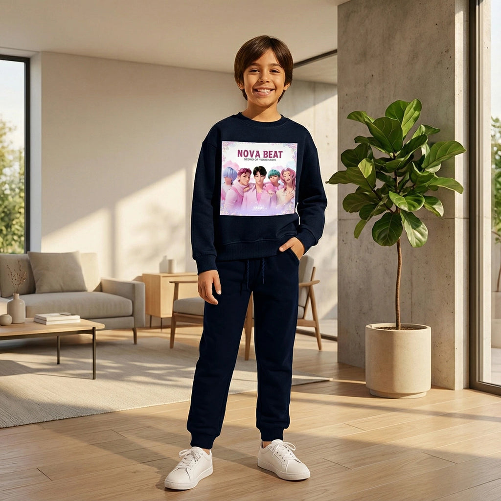 Boys' graphic sweatshirt and joggers set for winter
