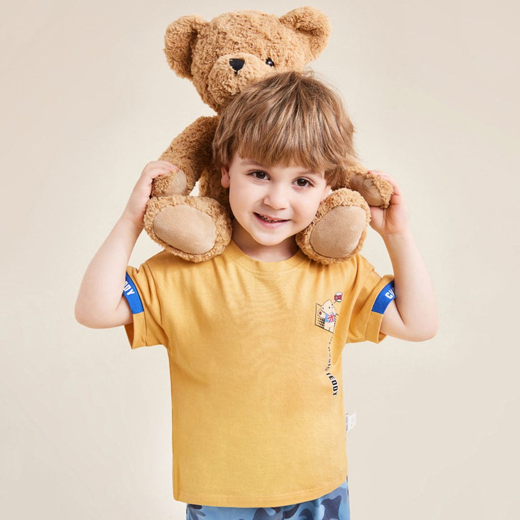 Boys Short Sleeve Graphic T-Shirt Tshirts Yellow 1-2 Y 