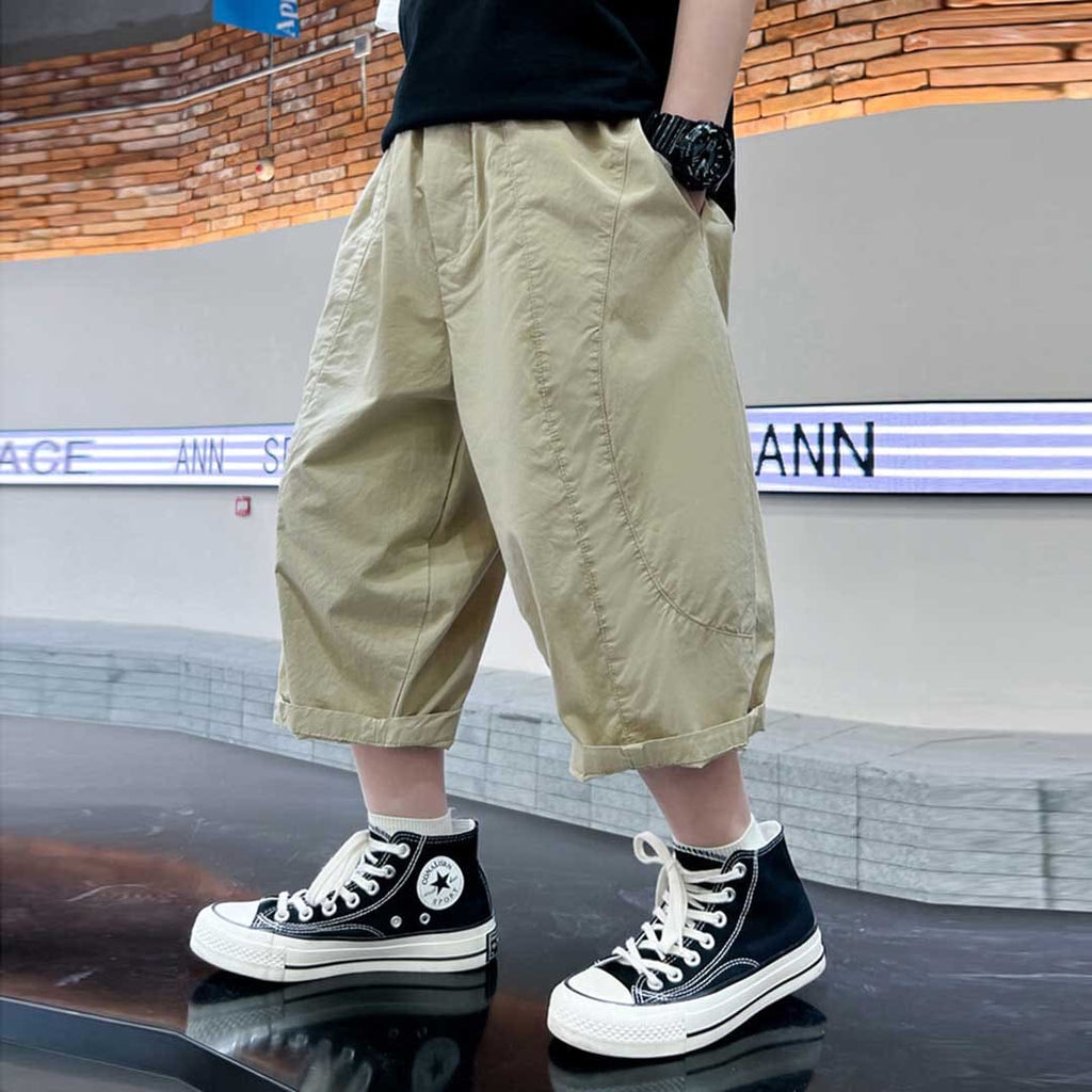 Boys Elasticated Loose Fit Bermuda Bermudas Khaki 3-4 Y 