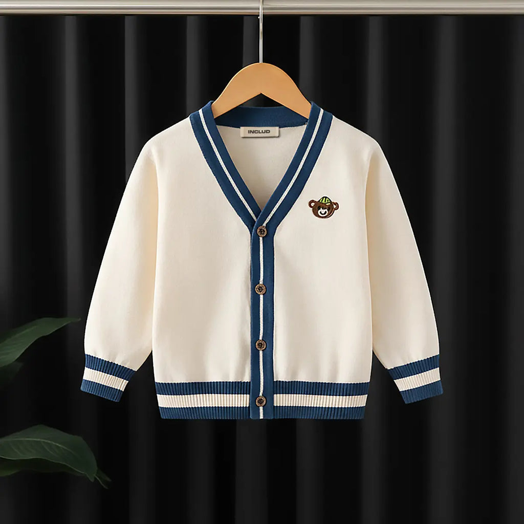 Girls Apricot Solid Knitted Cardigan Sweaters & Cardigans Apricot 1-2 Y