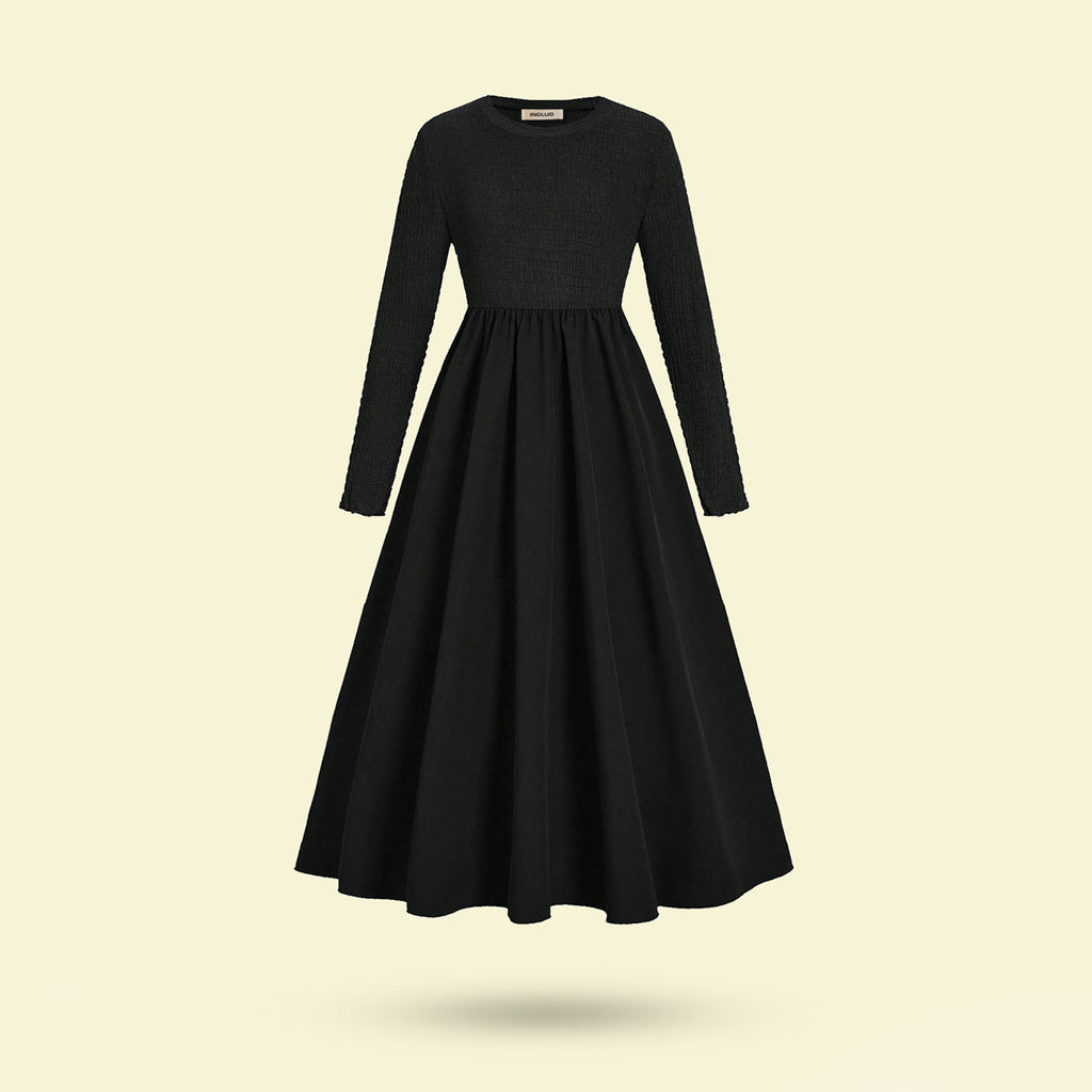 Girls Black Textured Maxi Dress Casual Dresses Black 7-8 Y