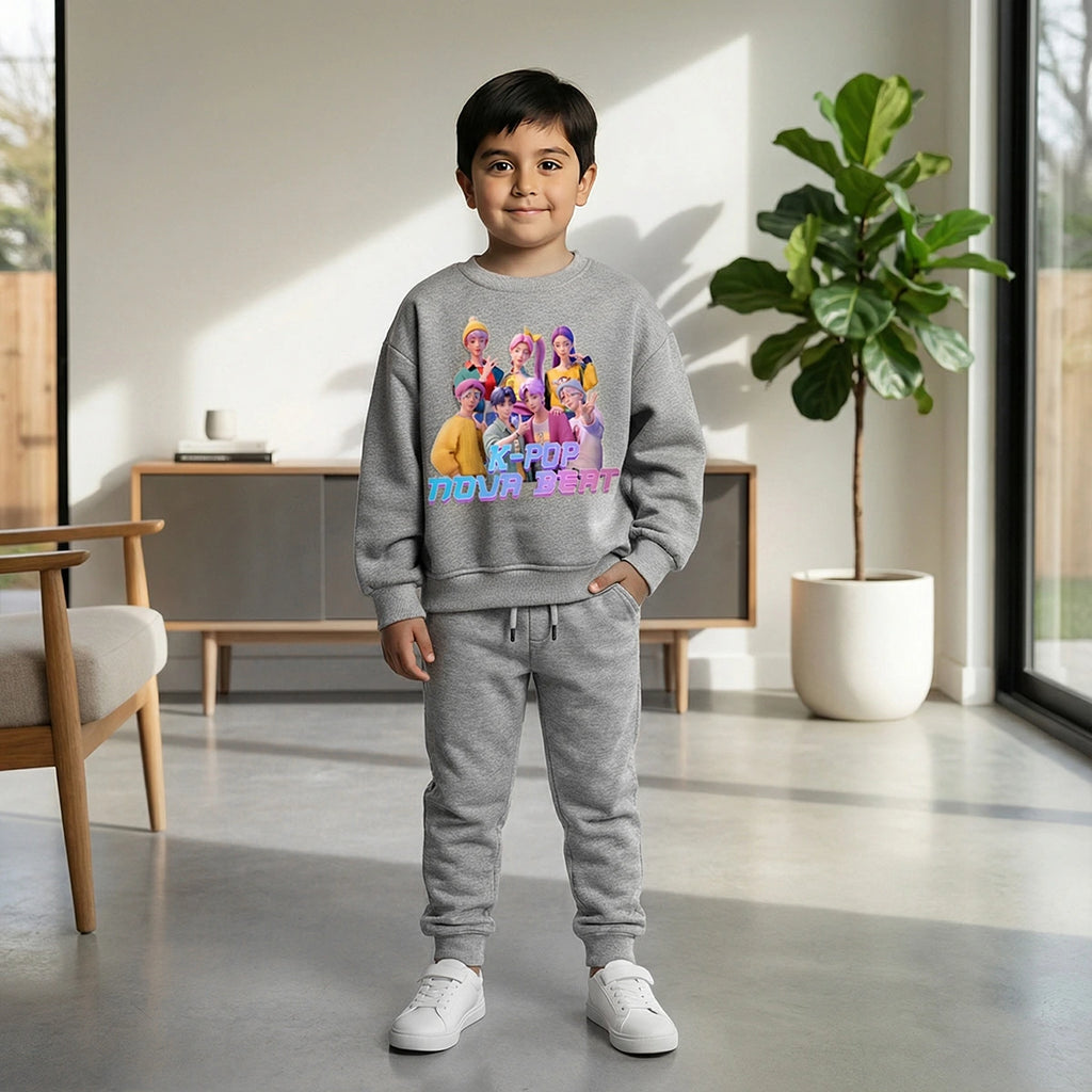 Boys' graphic sweatshirt and joggers set for winter