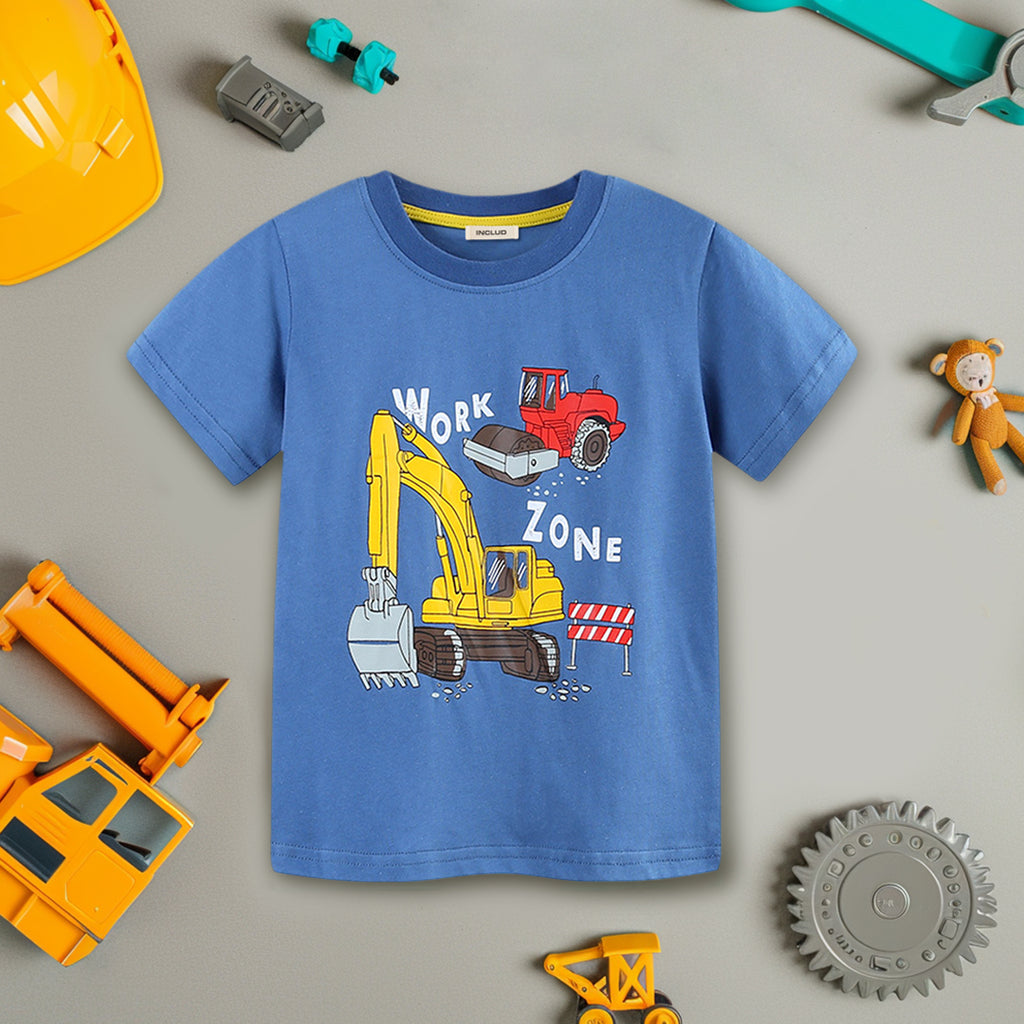 Boys Graphic Short Sleeve T-Shirt Tshirts Blue 1-2 Y 