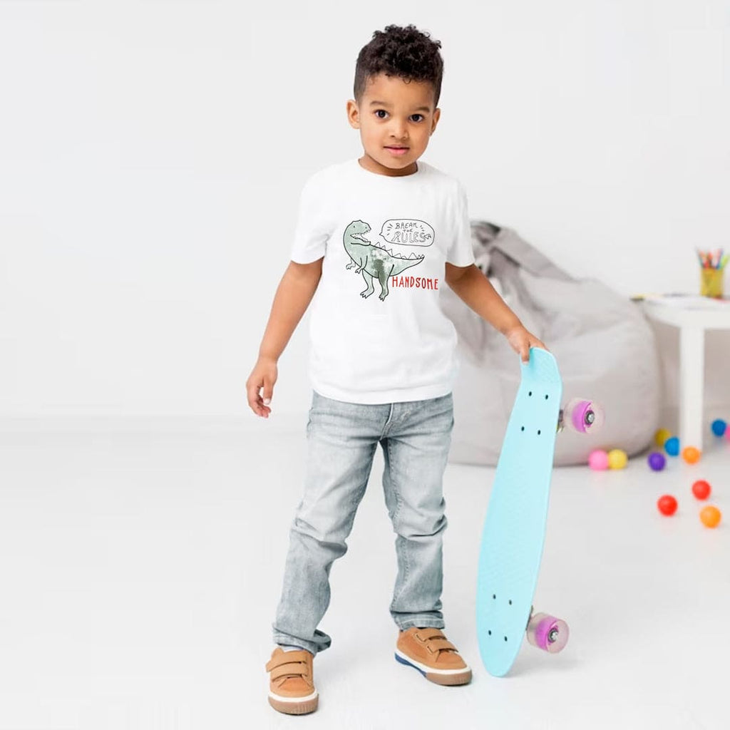 Boys Dinosaur Printed T-shirt Tshirts White 1-2 Y