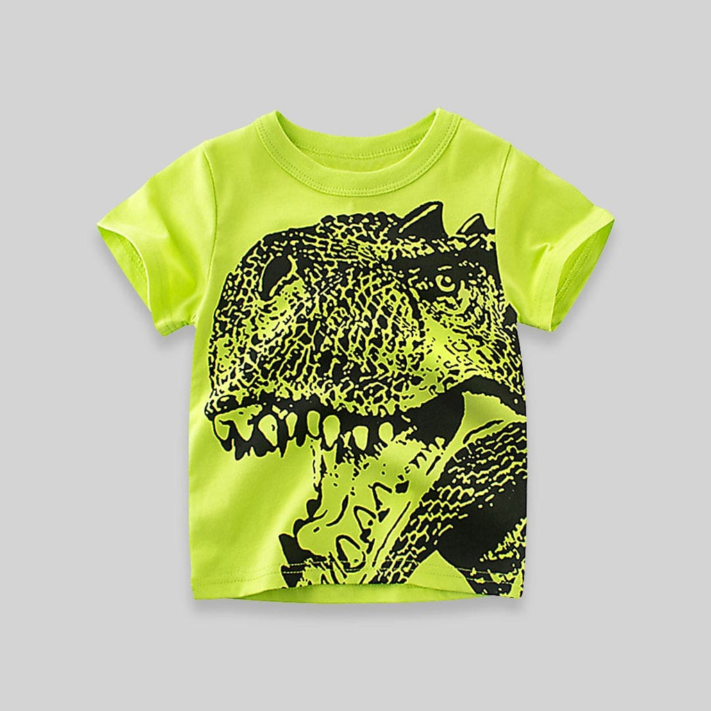 Boys Green Dinosaur Print Tshirt Tshirts Green 1-2 Y