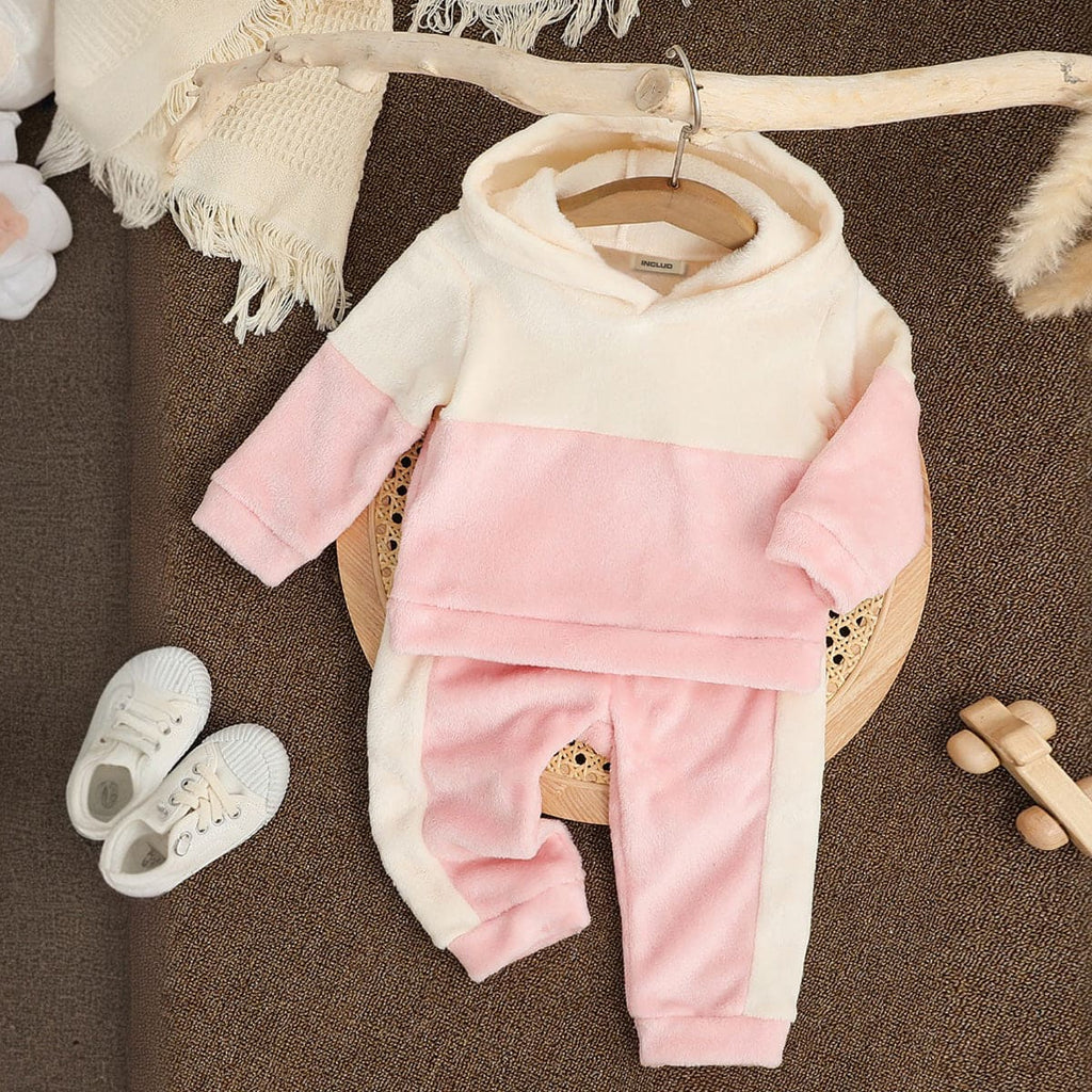 Boys Off White Color-blocked Hooded Sweatshirt with Trouser Set Sets Off White 18-24 M 