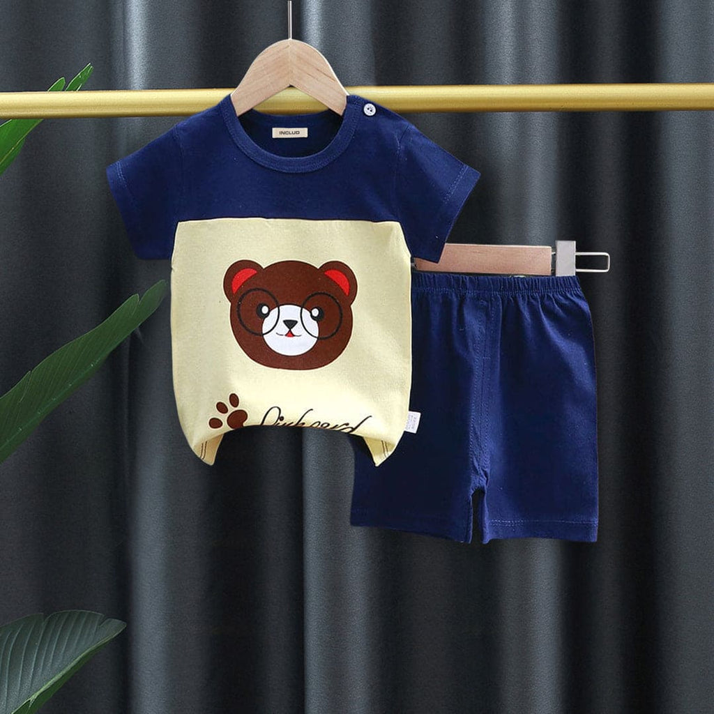 Boys Navy Printed Knitted Two Piece Sets Sets Style 8 1-2 Y 