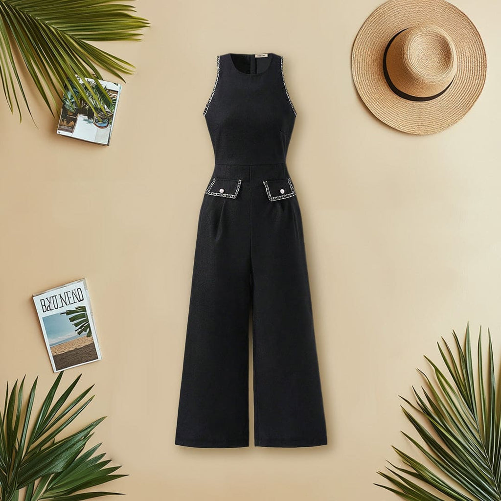 Girls Black Lace Sleeveless Jumpsuit Jumpsuits Black 12-13 Y 