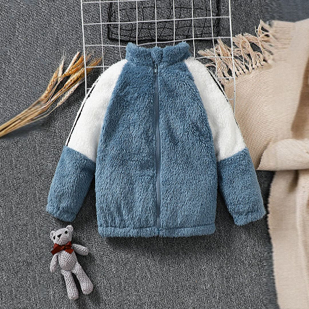 Boys Blue Raglan Sleeves Fleece Jacket – INCLUD