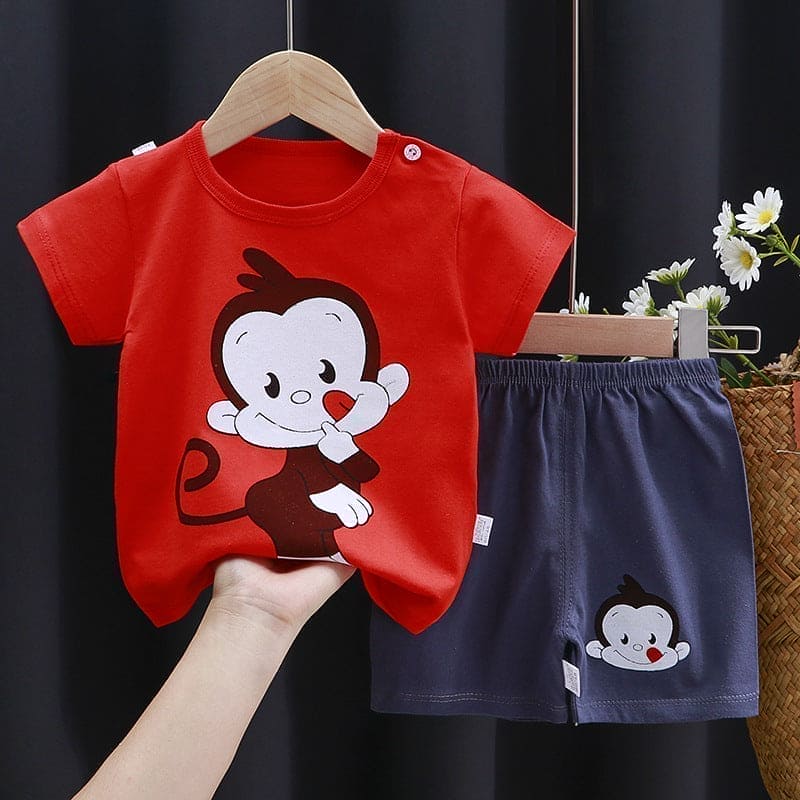 Boys Knitted Red Printed 2 Piece Sets Sets Style 7 1-2 Y 