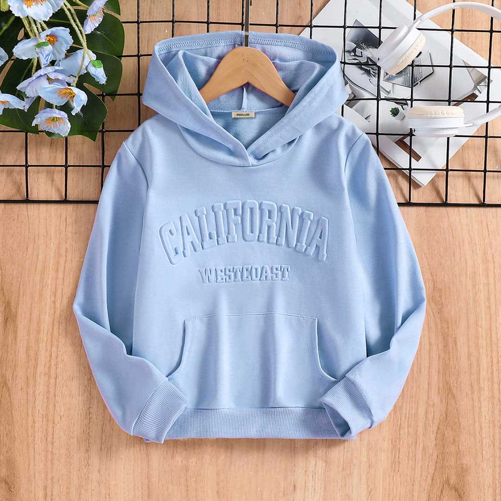 Boys Blue Hooded Long Sleeve Typography Print Sweatshirt Sweatshirts & Hoodies Blue 8-9 Y 