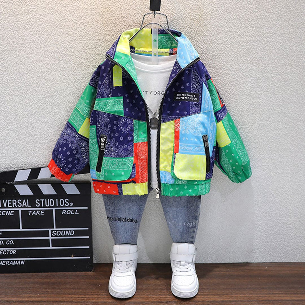 Boys Multicolor Printed Puffer Jacket Coats & Jackets Multicolor 2-3 Y