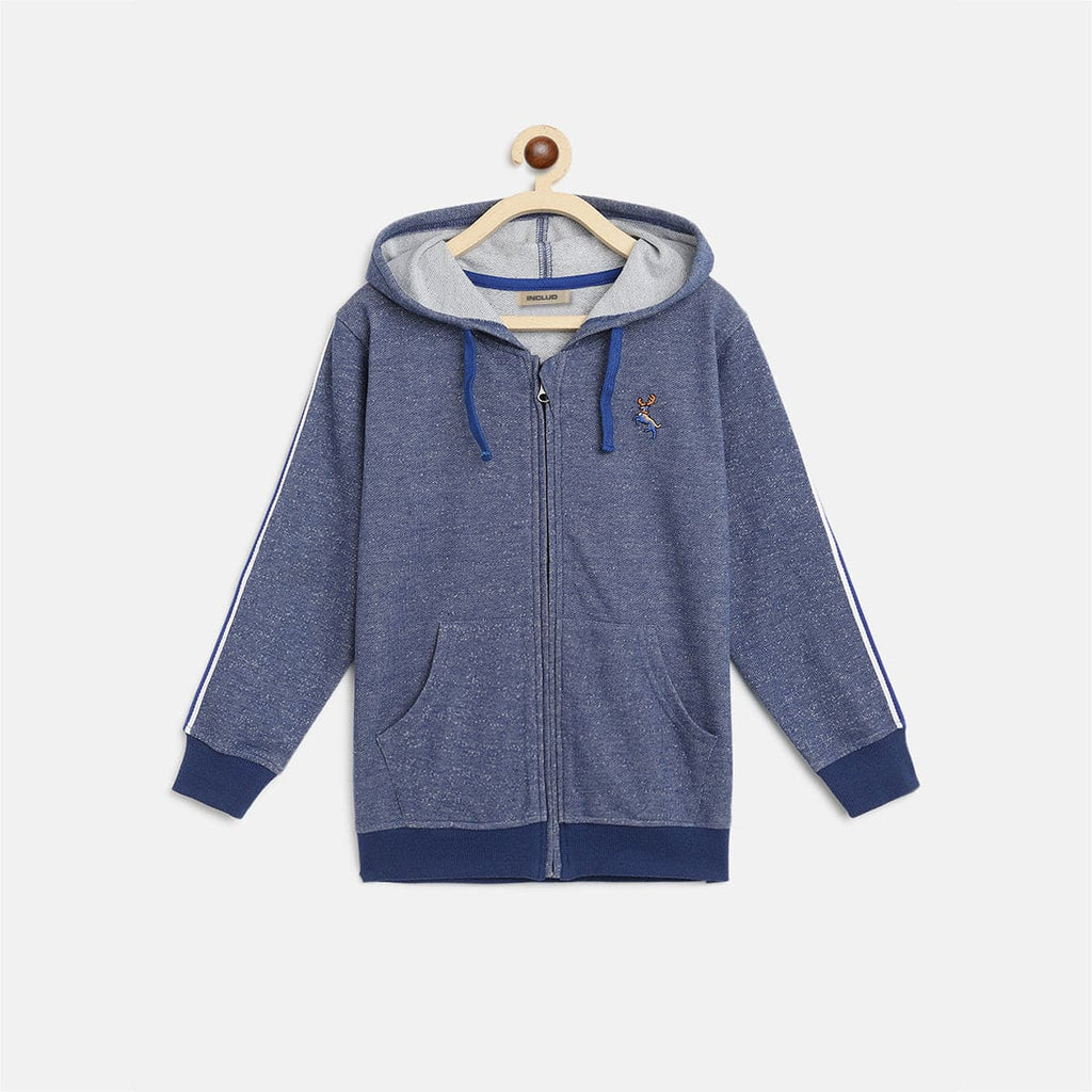 Boys Light Blue Hooded Full Sleeves Jacket Coats & Jackets Light Blue 3-4 Y