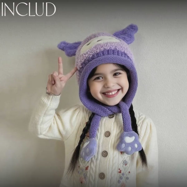 Warm & Animated Embroidered Cap for Kids Trending Accessories