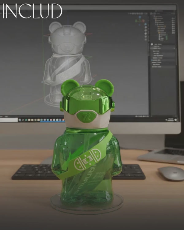 Cute Bear Shape Water Bottle With Strap Trending Accessories