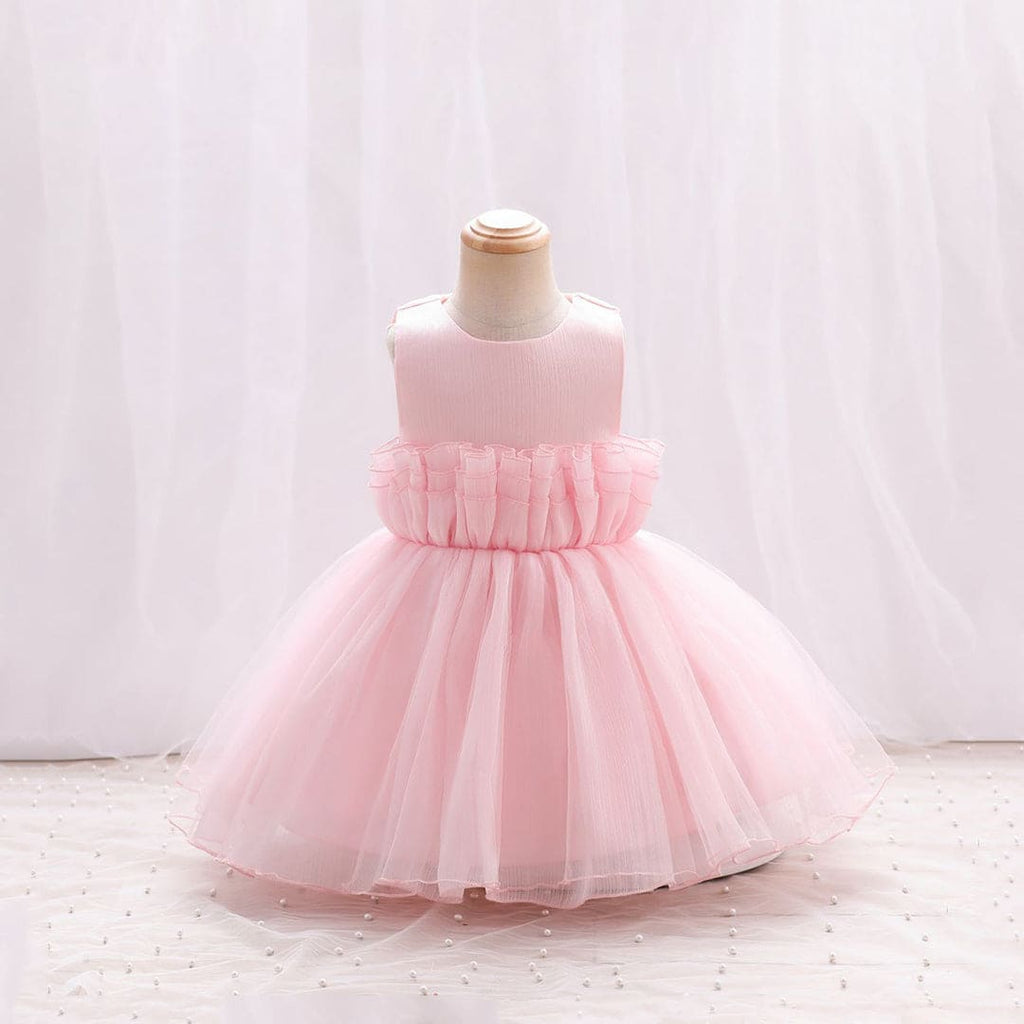 Girls Sleeveless Balloon Shape Party Dress Party Dresses Pink 4-5 Y 