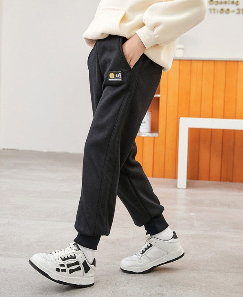 Boys Soild Color Track Pants Trackpants & Joggers Black 2-3 Y 