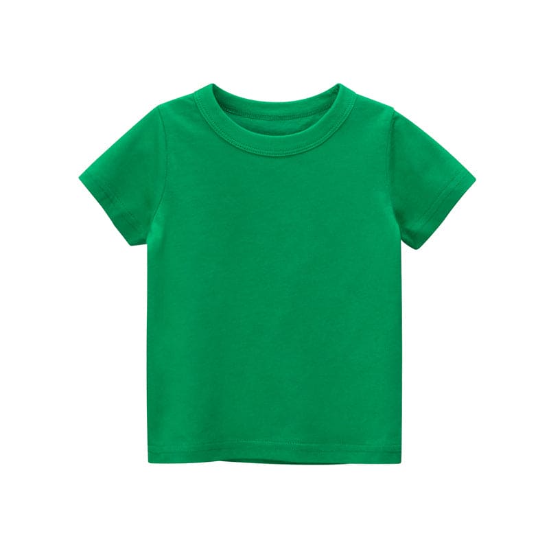Boys Short Sleeve Round Neck T-Shirt Tshirts Green 1-2 Y 