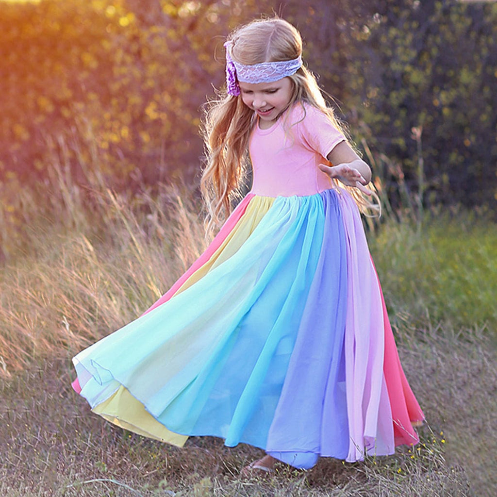 Girls Overlay Tulle Dress Casual Dresses Pink 1-2 Y 