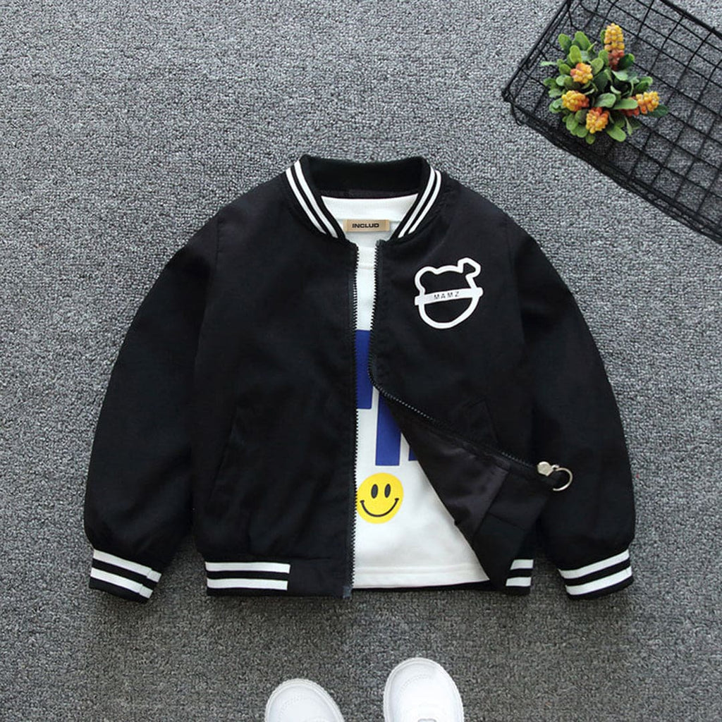 Boys Solid Bomber Jacket Coats & Jackets Black 1-2 Y 