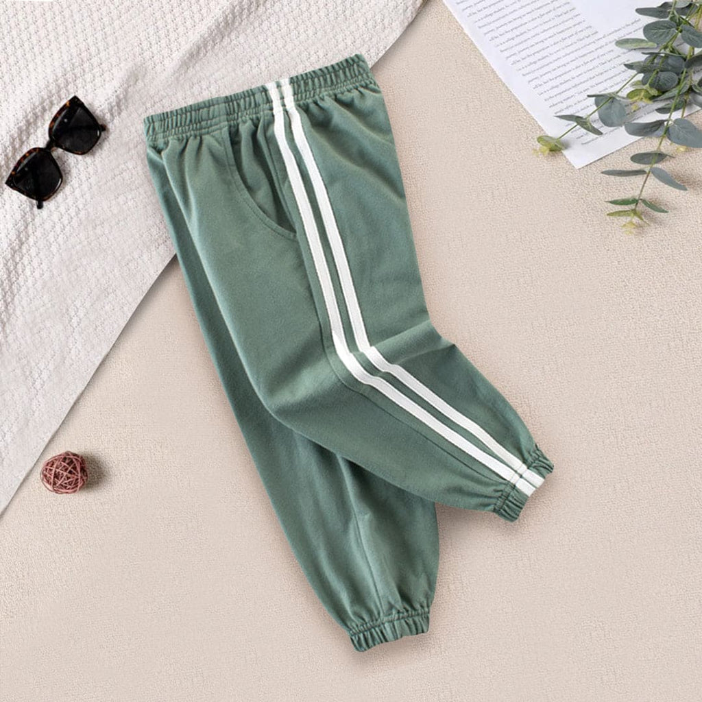 Boys Joggers with Side Stripes Joggers Green 1-2 Y 