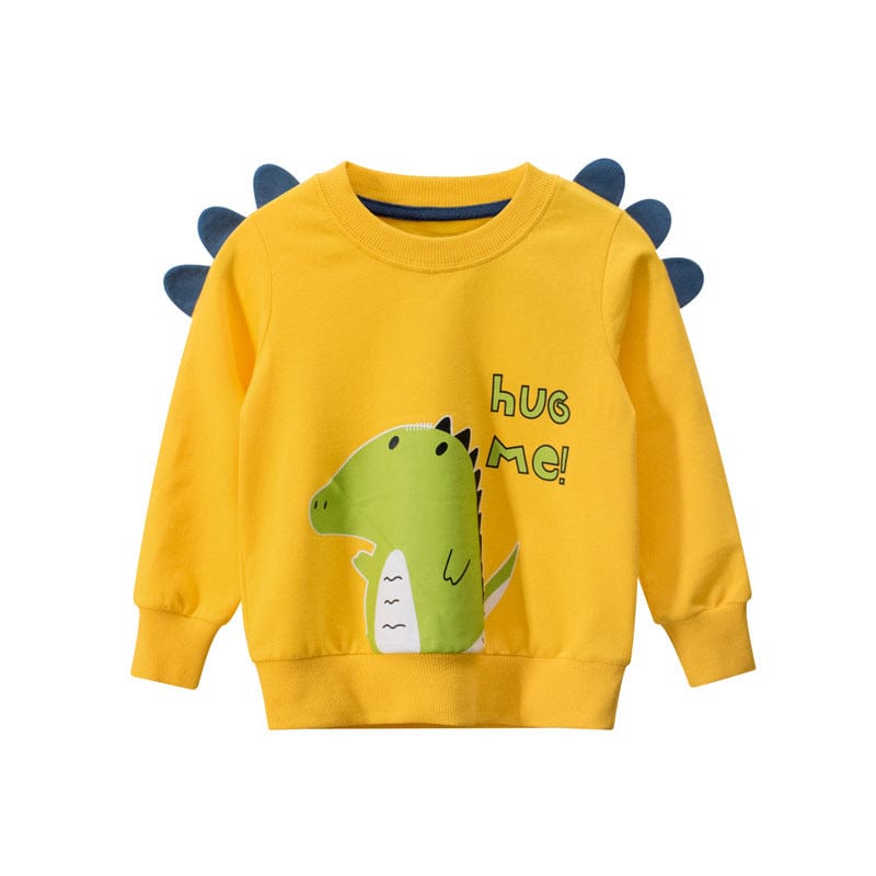 Boys Yellow Long Sleeves Printed Sweatshirt Sweatshirts & Hoodies Yellow 1-2 Y 