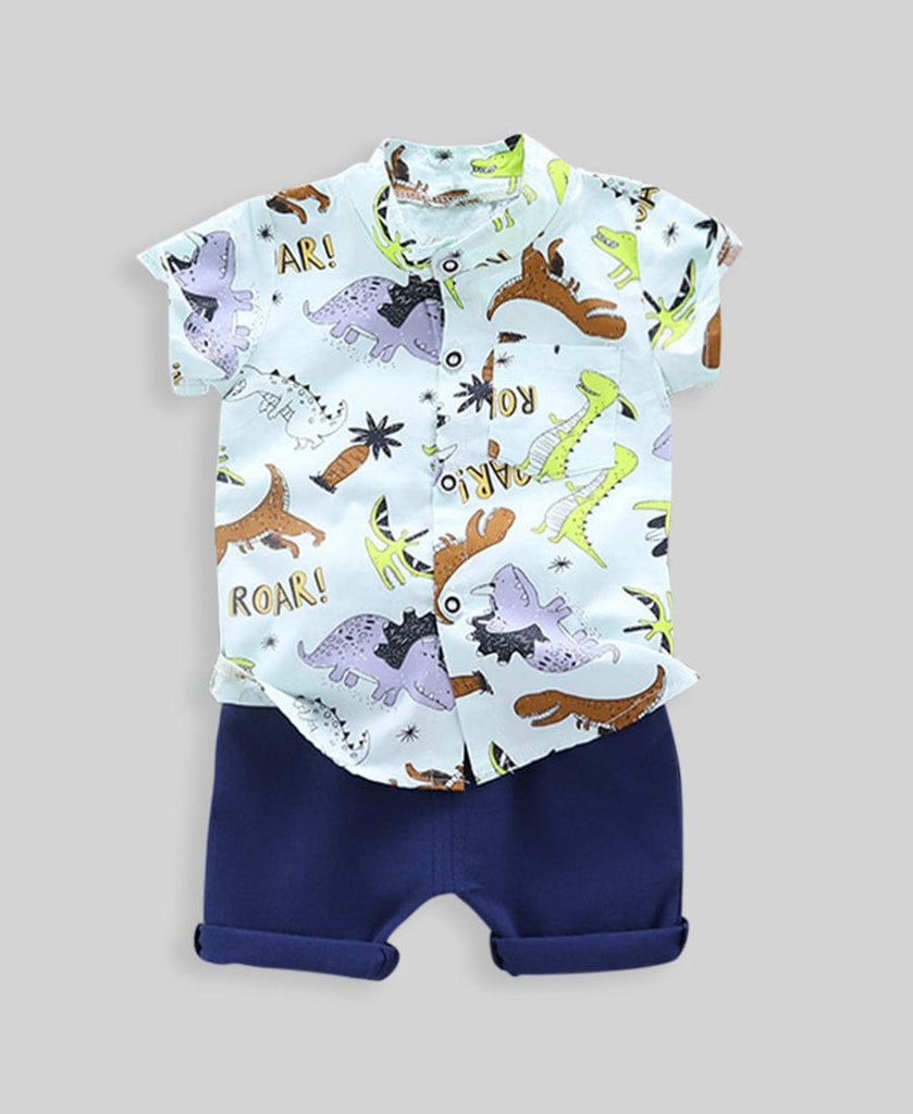 Boys Light Green 2 Piece Set with Dinosaur Theme Sets Style 2 1-2 Y 
