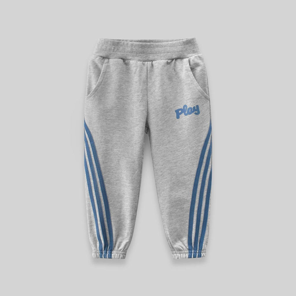Elasticated Jogger with Diagonal Stripes and Cross Pockets Joggers Grey 1-2 Y 