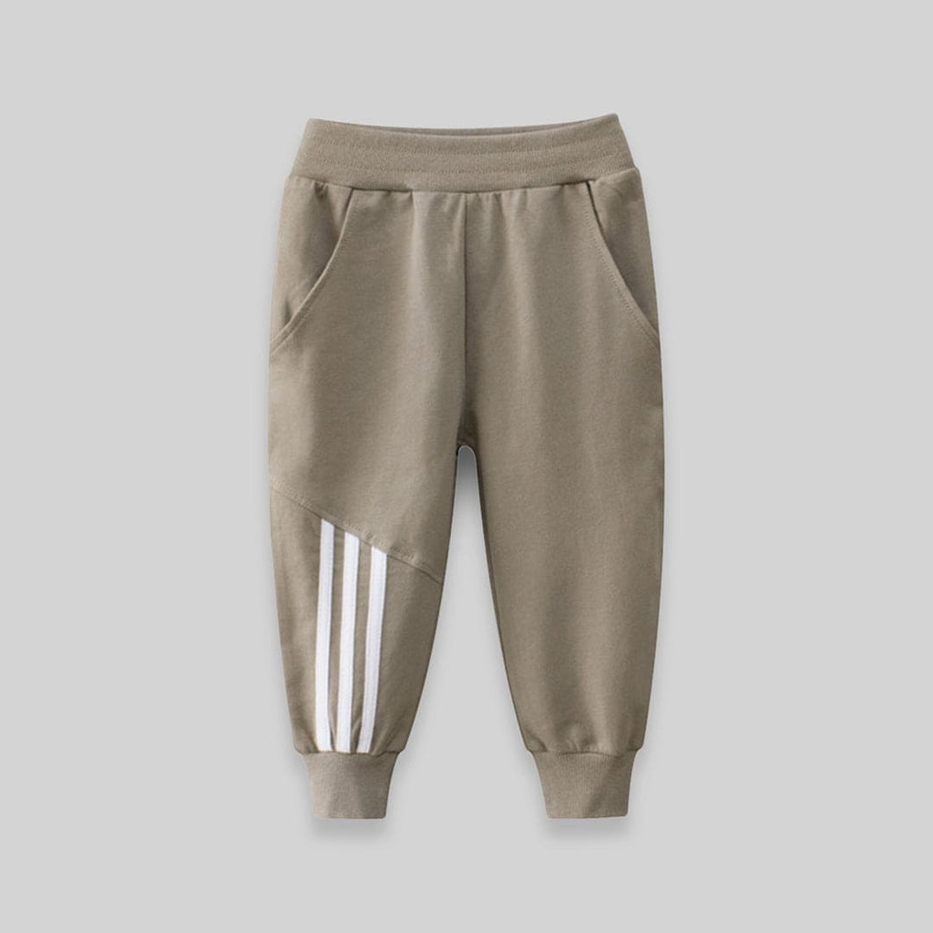 Striped Jogger with Cross Pocket Joggers Khaki 1-2 Y 
