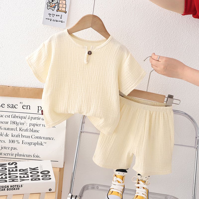 Boys Top With Elasticated Shorts Sets Off White 1-2 Y 